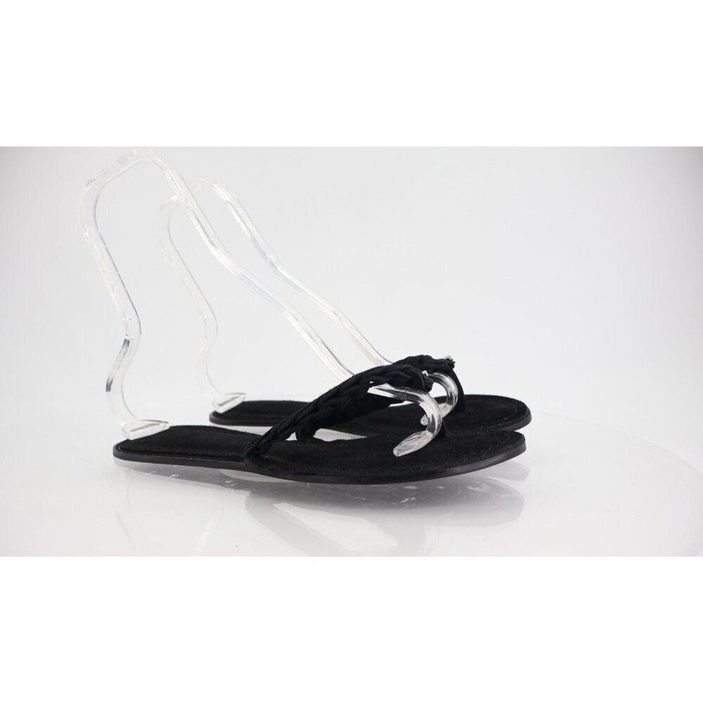 Rag&Bone Melrose Flip Flop Slide Sandal Sz 39.5 9.5 Black Suede Flat Shoes Comfy